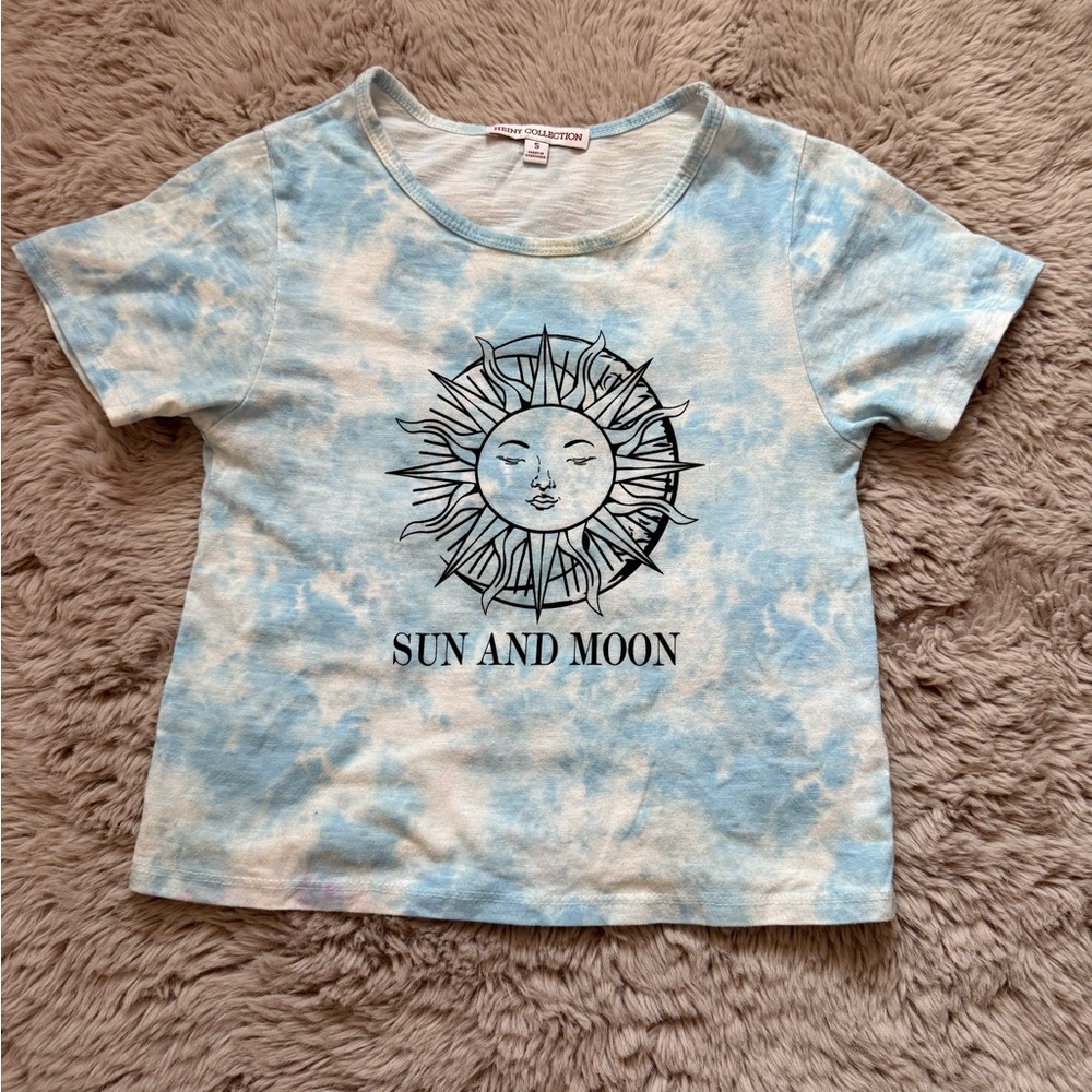 Heiny Collection Blue and White Celestial Short Sleeve Tee